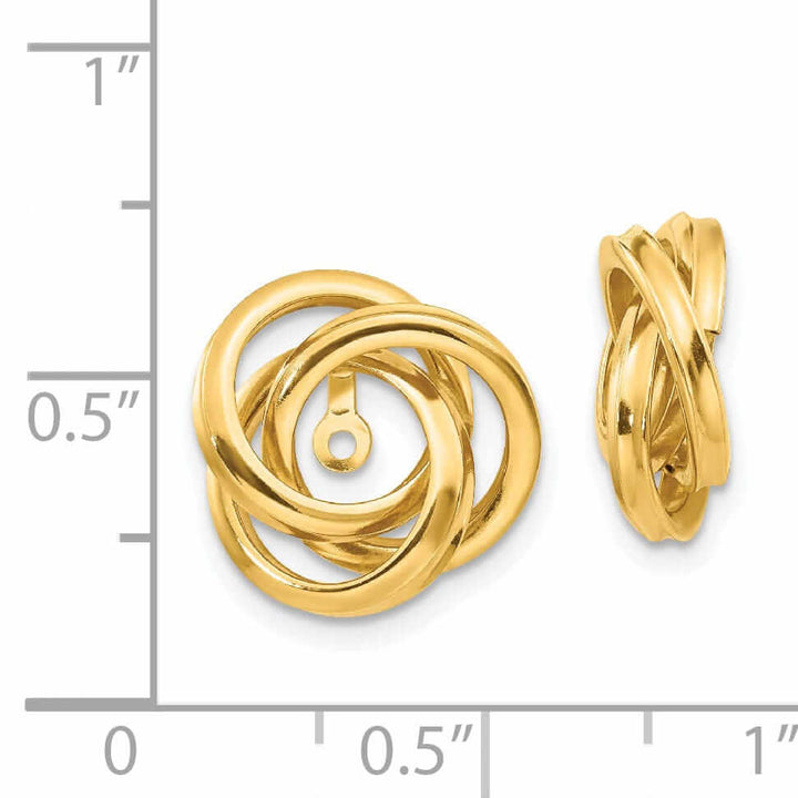 14k Gold Polished Love Knot Earring Jackets