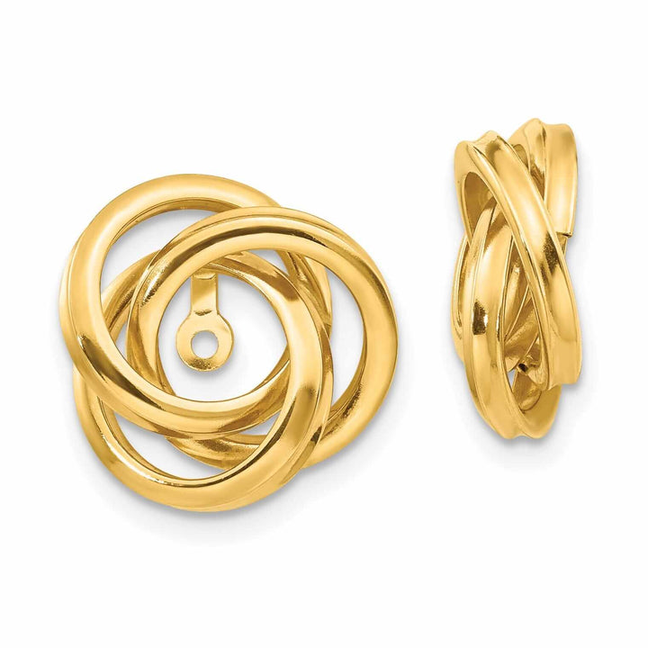 14k Gold Polished Love Knot Earring Jackets