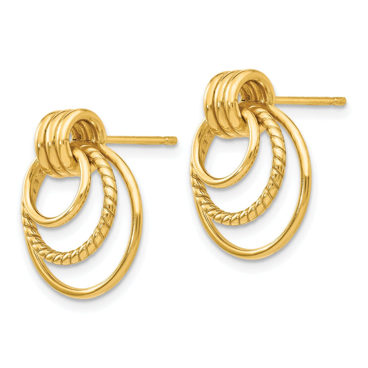 14k Yellow Gold Twisted Fancy Post Earrings