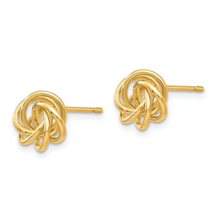 14k Yellow Gold Polished Love Knot Post Earrings