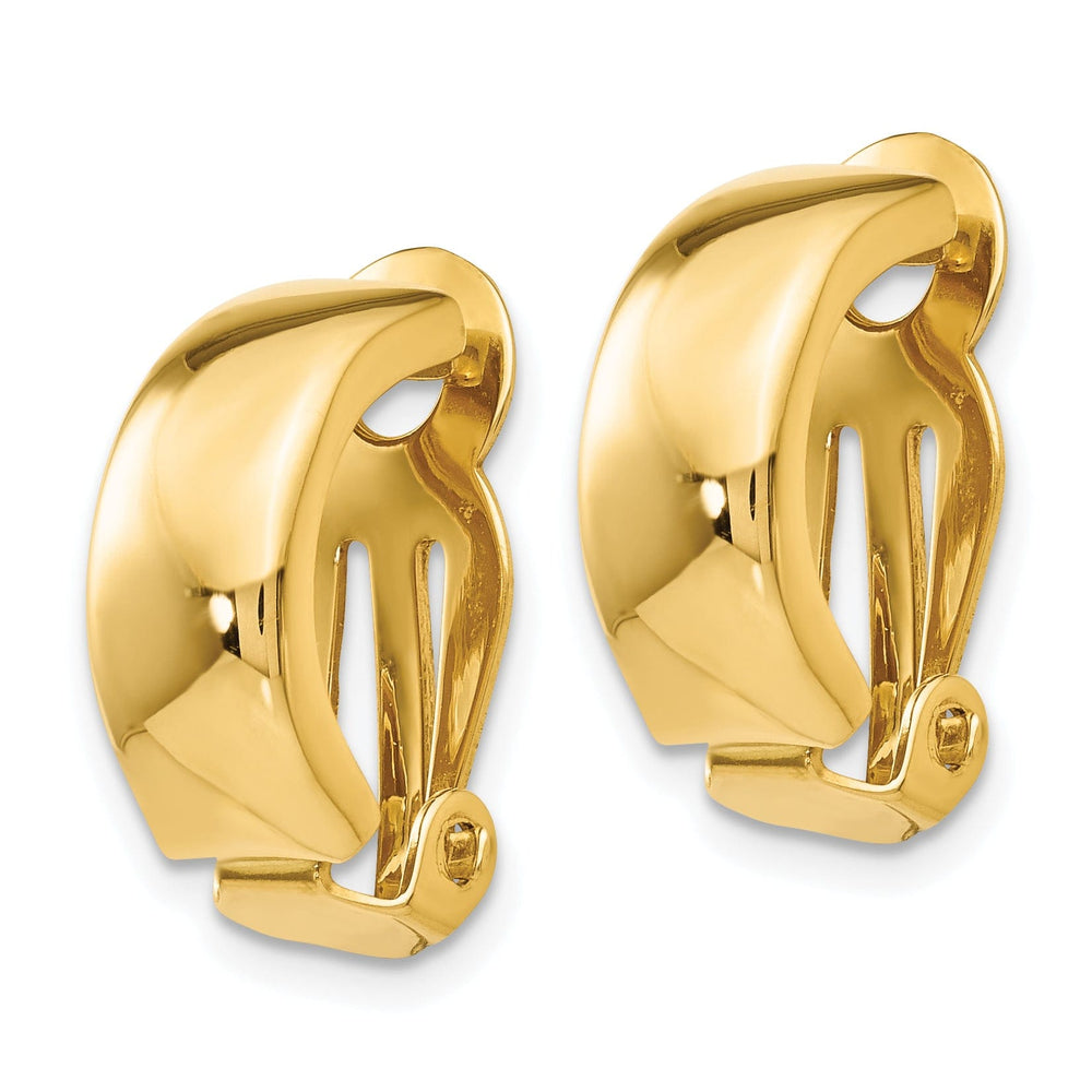 14k Yellow Gold Non-Pierced Polished Earrings