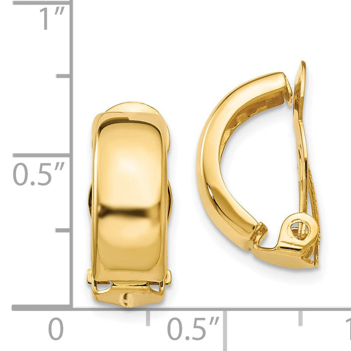 14k Yellow Gold Non-Pierced Polished Earrings