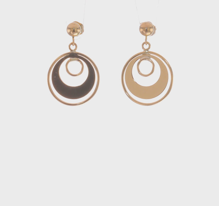 14k Yellow Gold Polished Circle Post Earrings