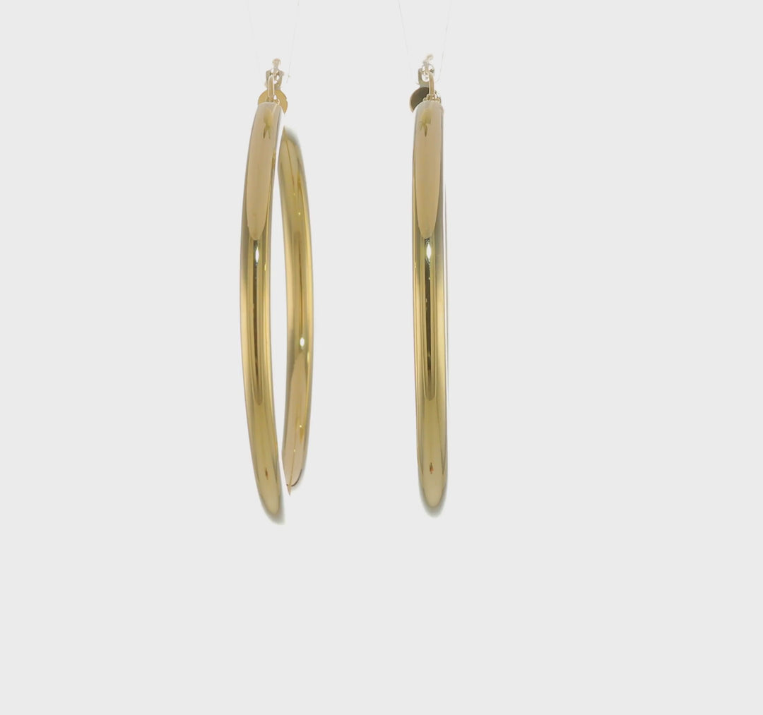 14k Yellow Gold 4MM Lightweight Round Earrings