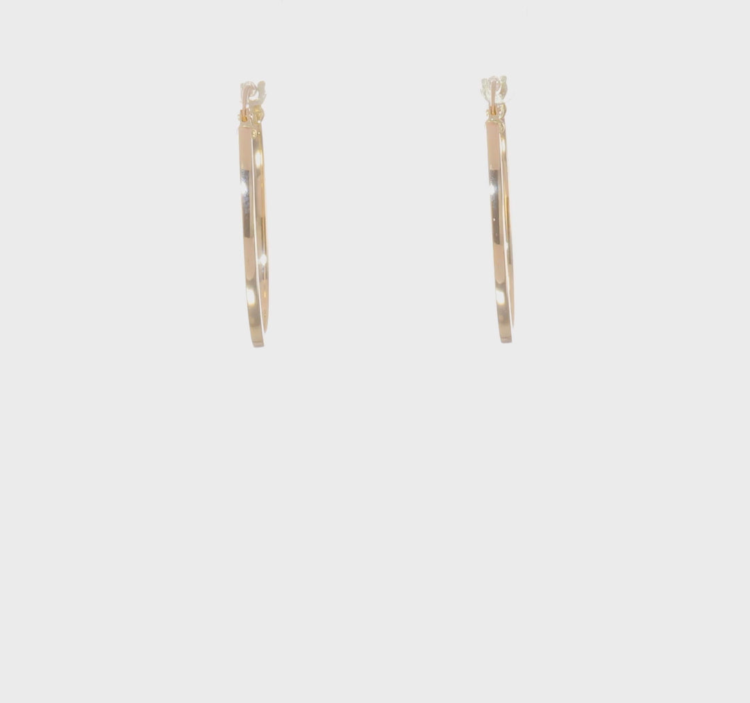 10k Yellow Gold Polished Oval Hoop Earrings