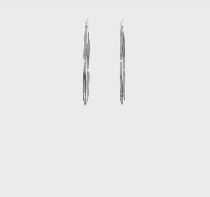 10k White Gold Polished 2MM Round Classic Earrings