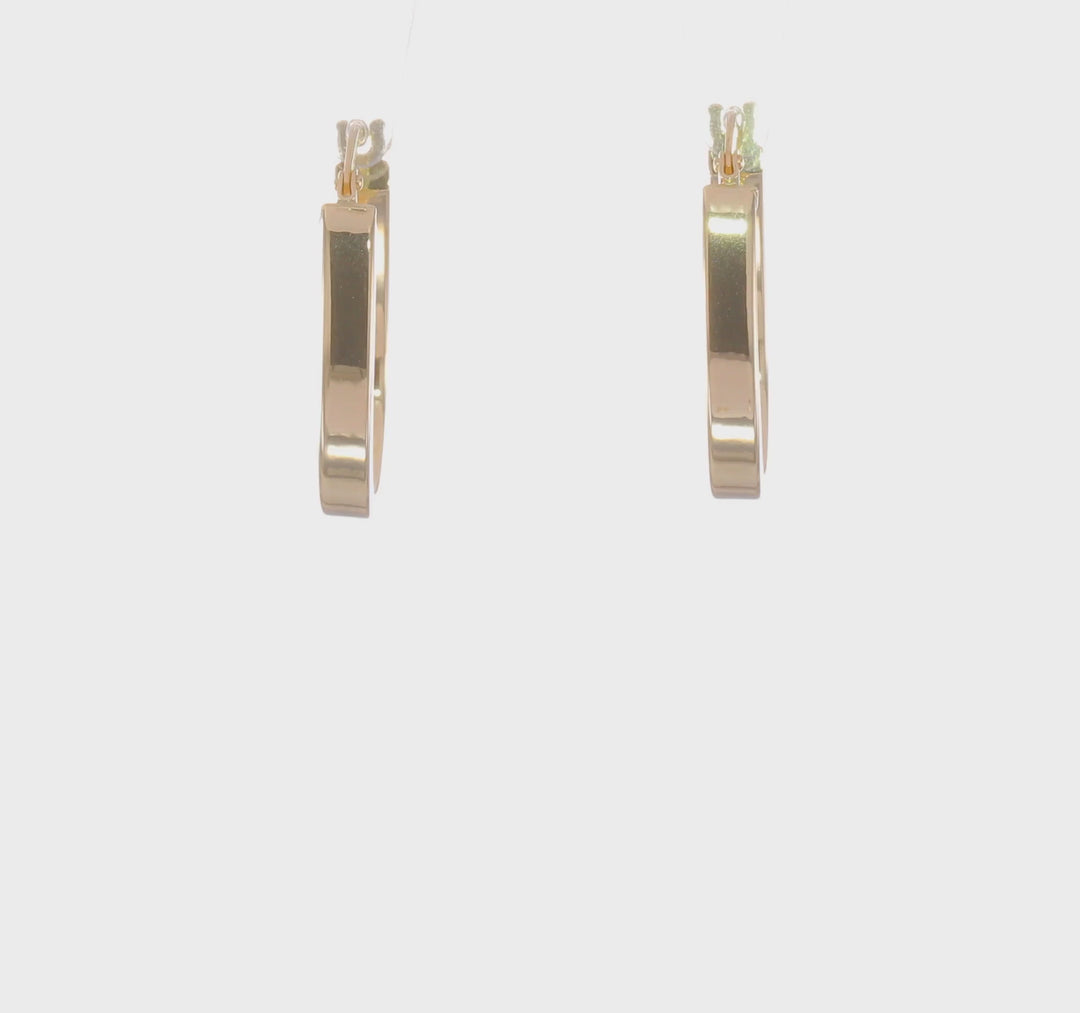 10k Yellow Gold U-Shape Hoop Earrings