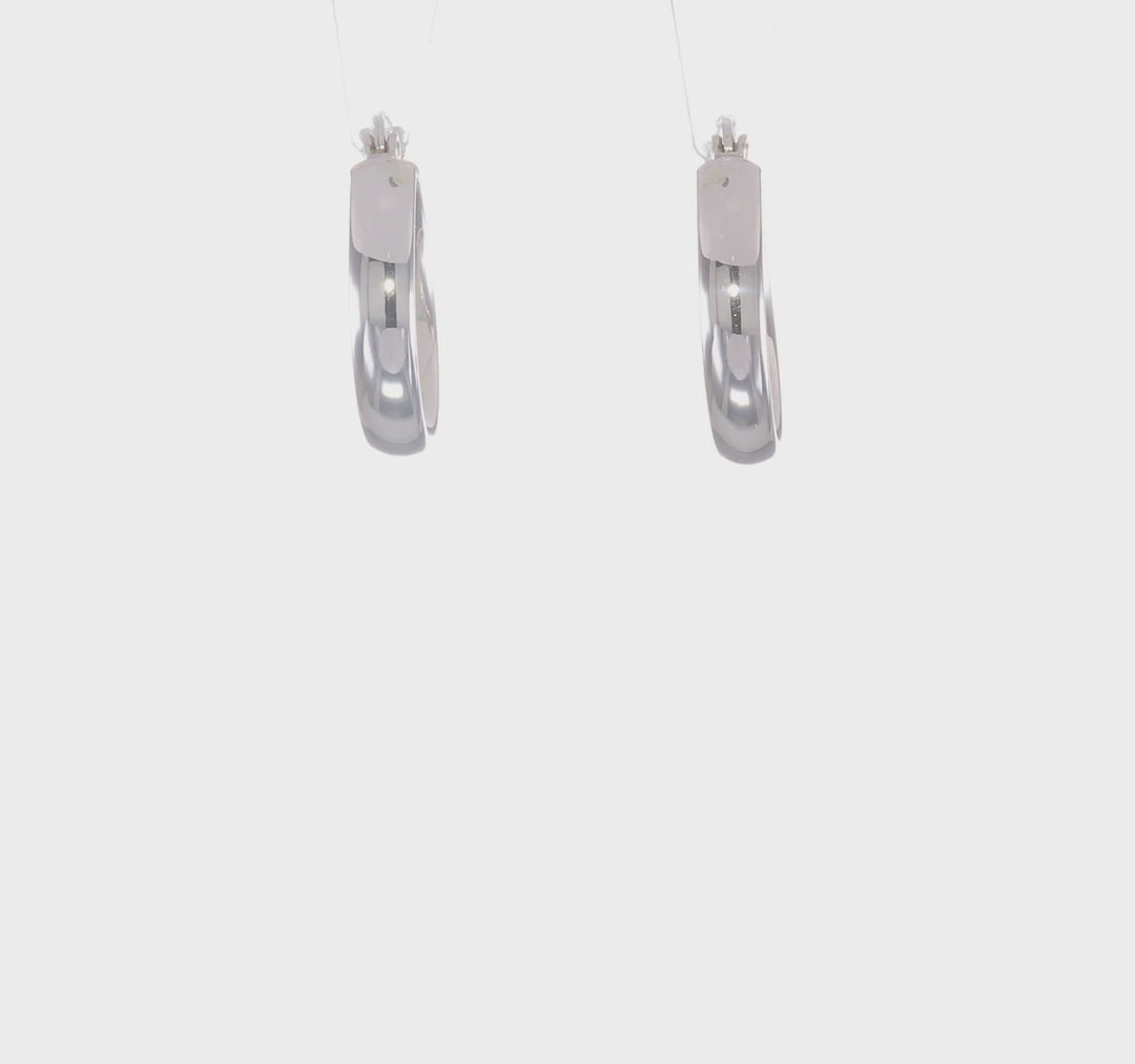 14k White Gold Polished Hoop Earrings