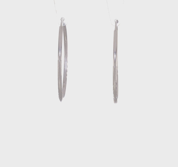 14k White Gold D.C Endless Hoop Earrings 1.5mm x 31mm