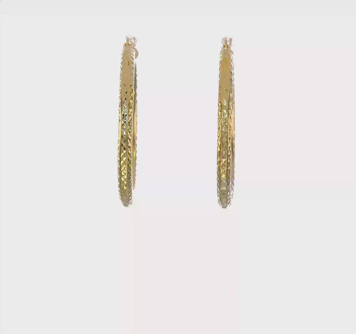 10k Yellow Gold 3MM Polished Round Hoop Earrings