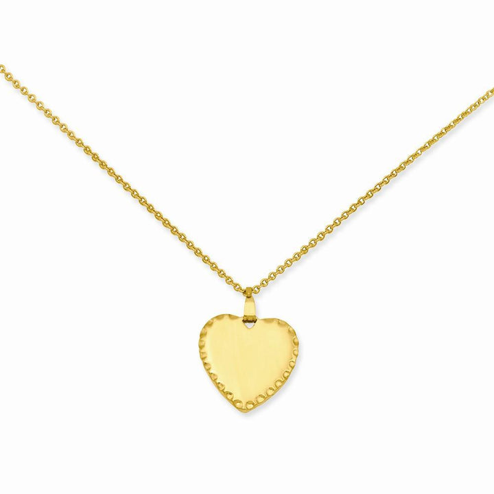 Gold Plated Engraveable Heart Disc Necklace