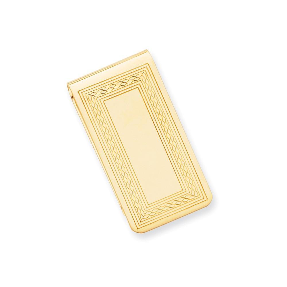 Gold Plated Patterned Border Money Clip