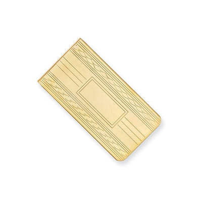 Gold Plated Patterned Edge Money Clip at $ 53.28 only from Jewelryshopping.com