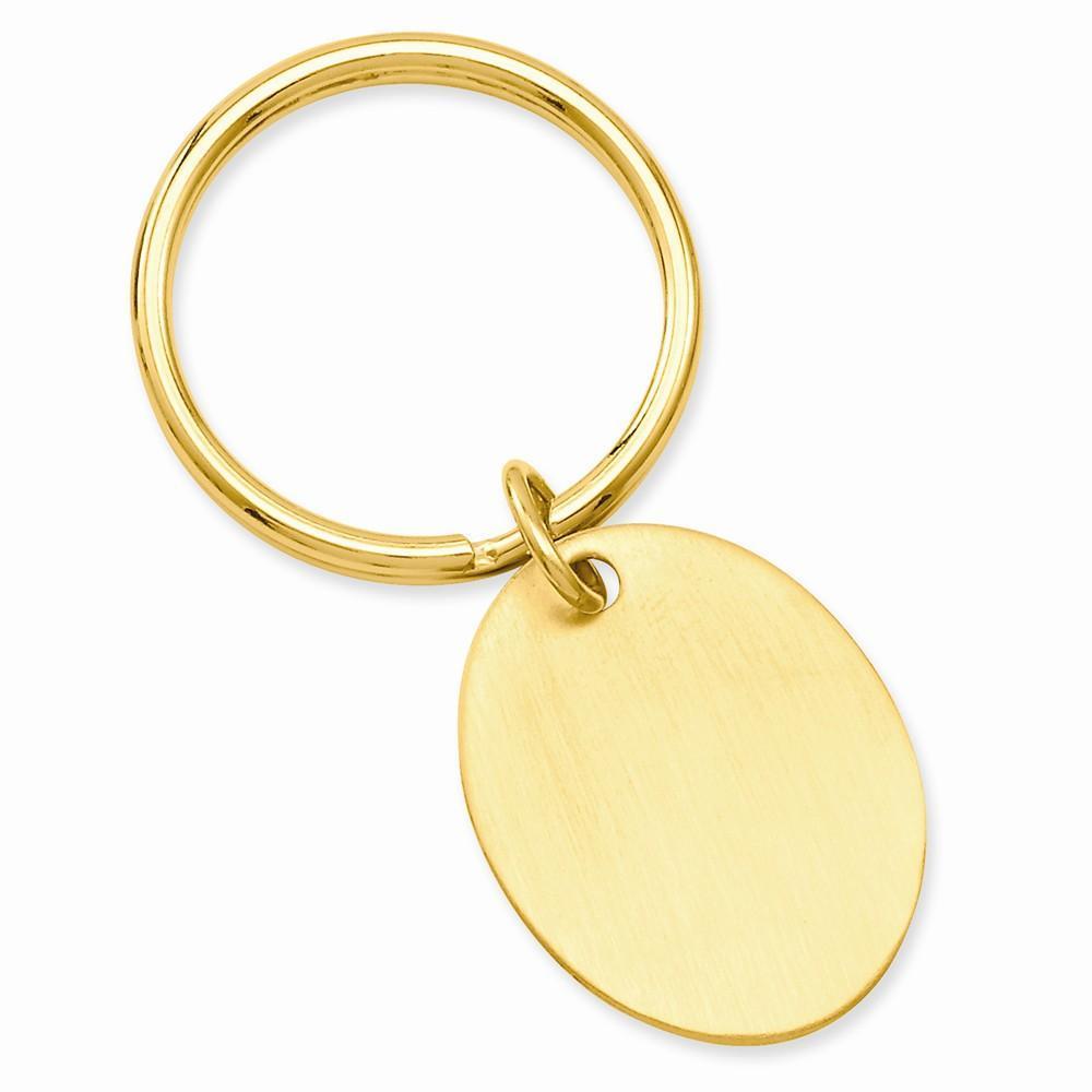 Gold Plated Satin Oval Key Ring