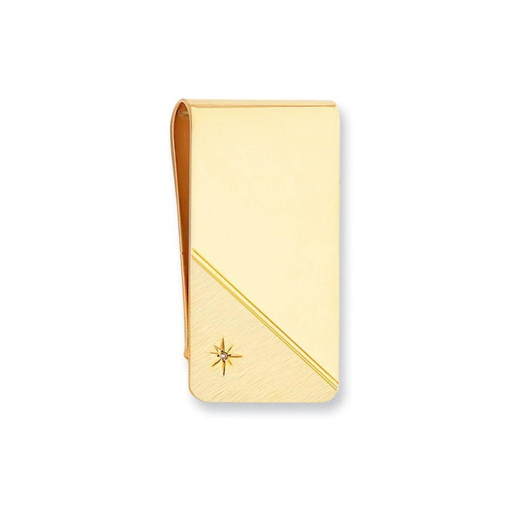 Gold Plated Star Cut Diamond Money Clip