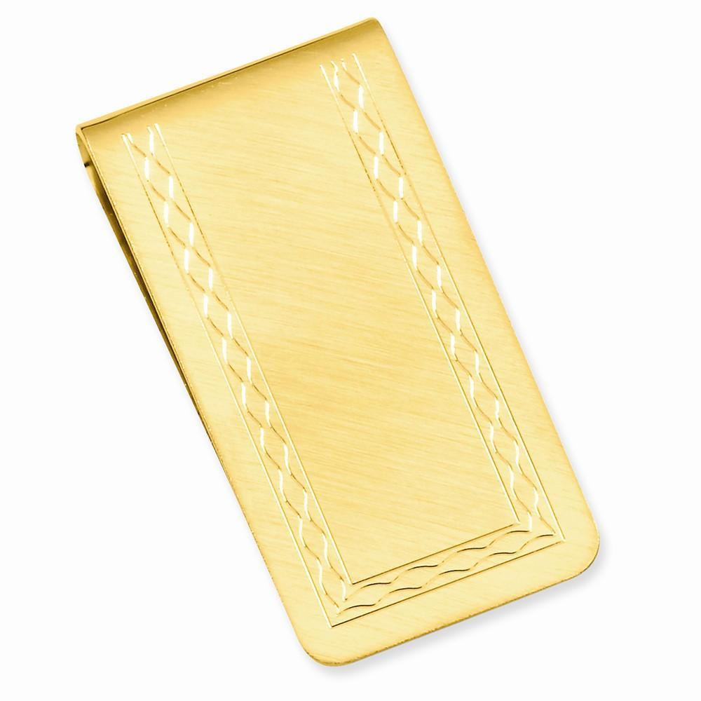 Gold Plated with Engravable Area Money Clip