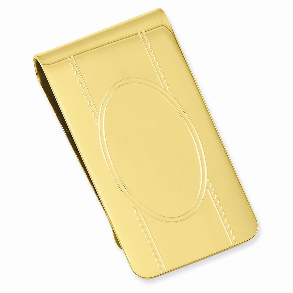 Gold Plated with Engravable Area Money Clip