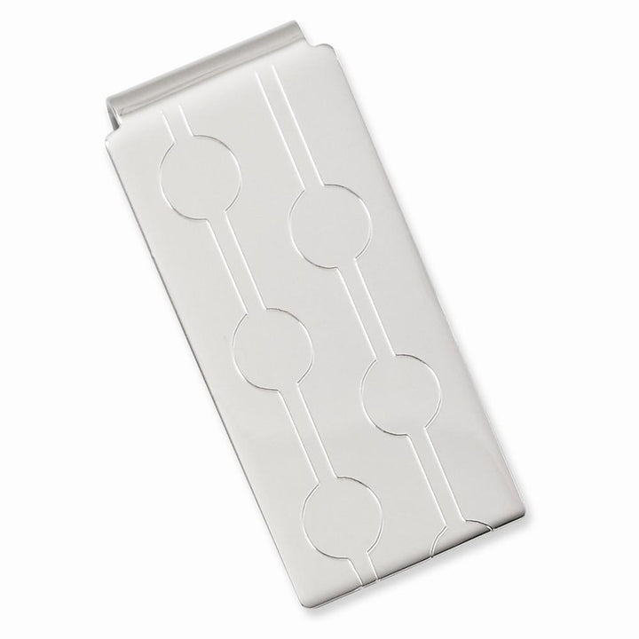Rhodium Plated Engravable Hinged Money Clip
