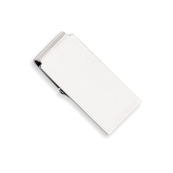 Rhodium Plated Polished Hinged Money Clip