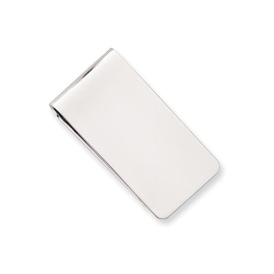Rhodium Plated Polished Rectangle Money Clip at $ 39.96 only from Jewelryshopping.com