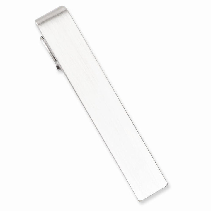 Rhodium Plated Satin Tie Bar