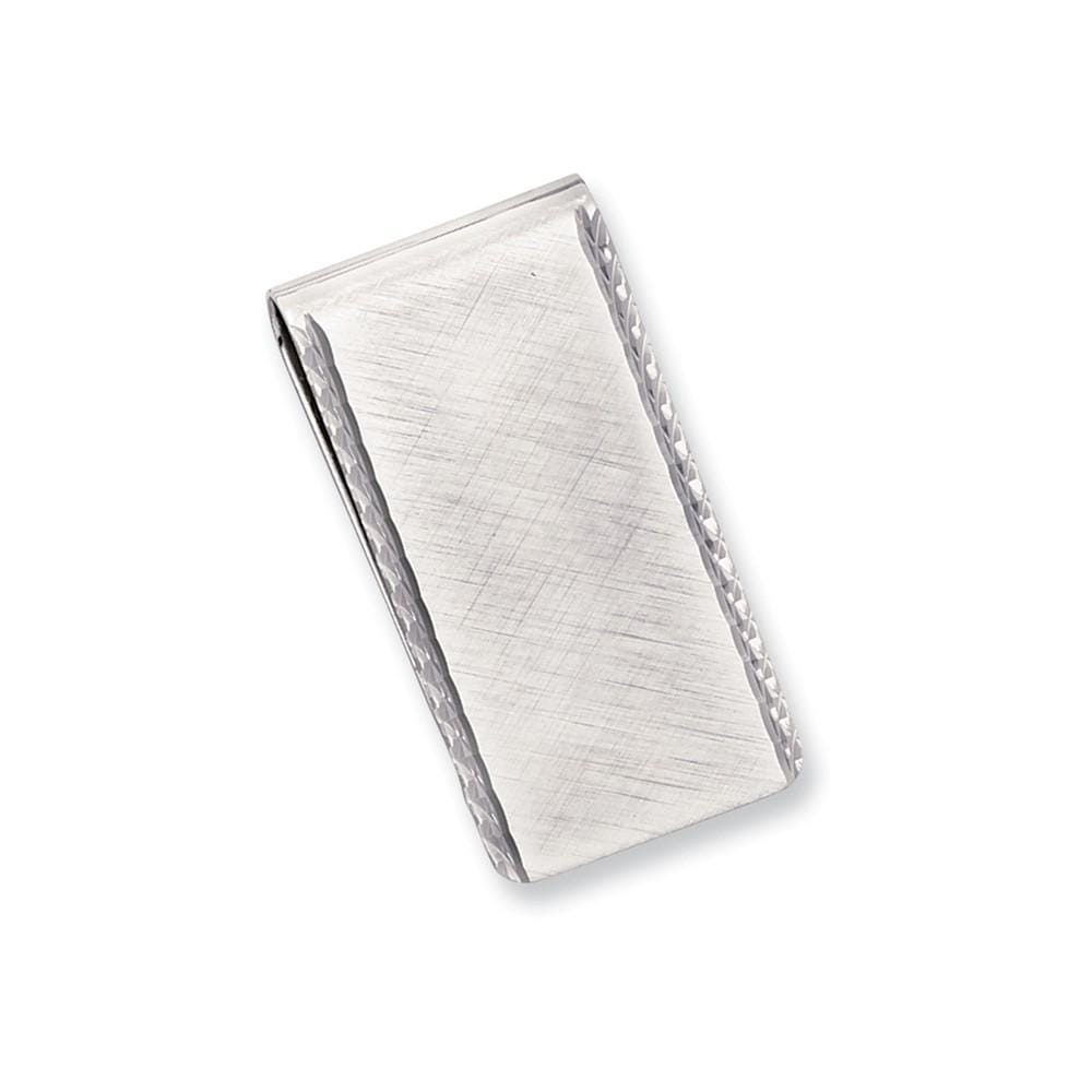 Rhodium Plated Swiss Cut Edge Money Clip