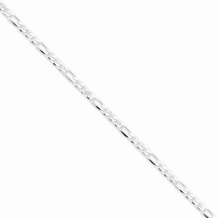 Silver 4.00-mm Solid Pave Flat Figaro Chain