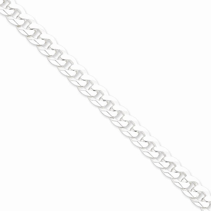 Silver 8.50-mm Solid Beveled Link Curb Chain