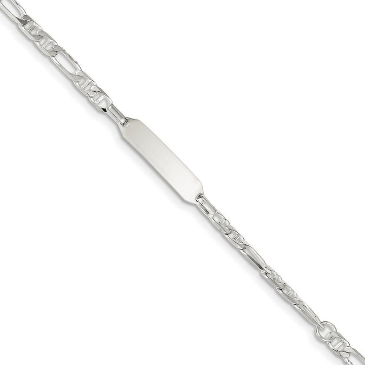 Silver Adjustable Child ID Anchor Link Bracelet