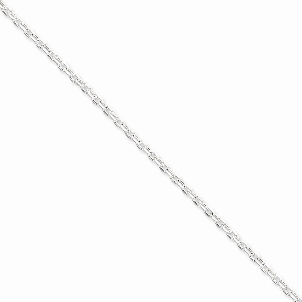 Silver Polish 2.75-mm Beveled Oval Cable Chain