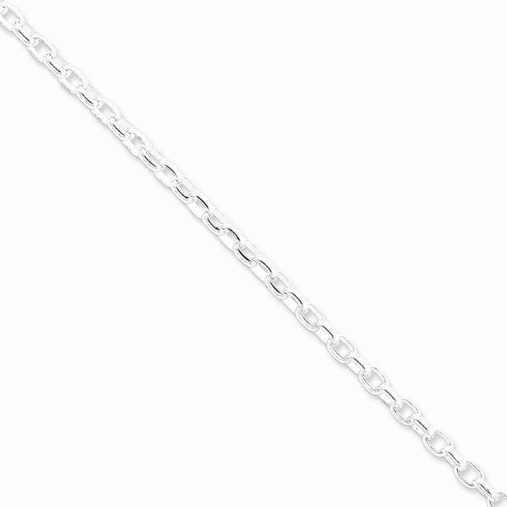 Silver Polish 4.40-mm Fancy Oval Rolo Necklace