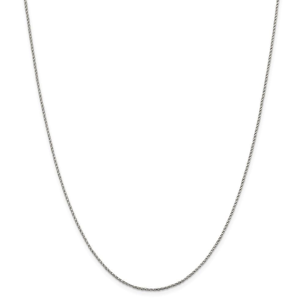 Silver Polished 1.25-mm Twisted Box Chain