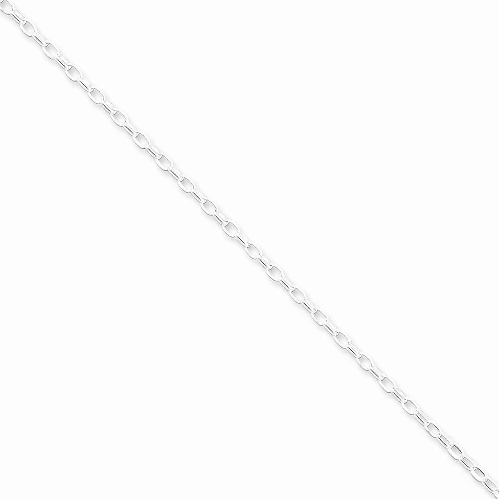 Silver Polished 2.50-mm Oval Rolo Necklace