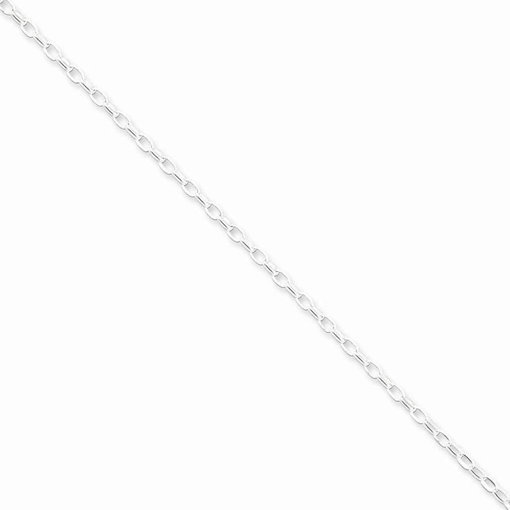 Silver Polished 2.50-mm Oval Rolo Necklace