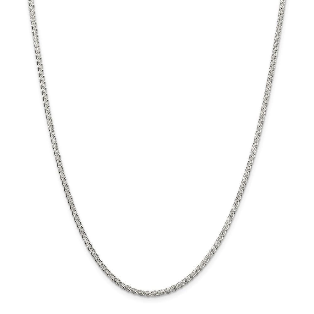 Silver Polished 2.50-mm Solid Round Spiga Chain