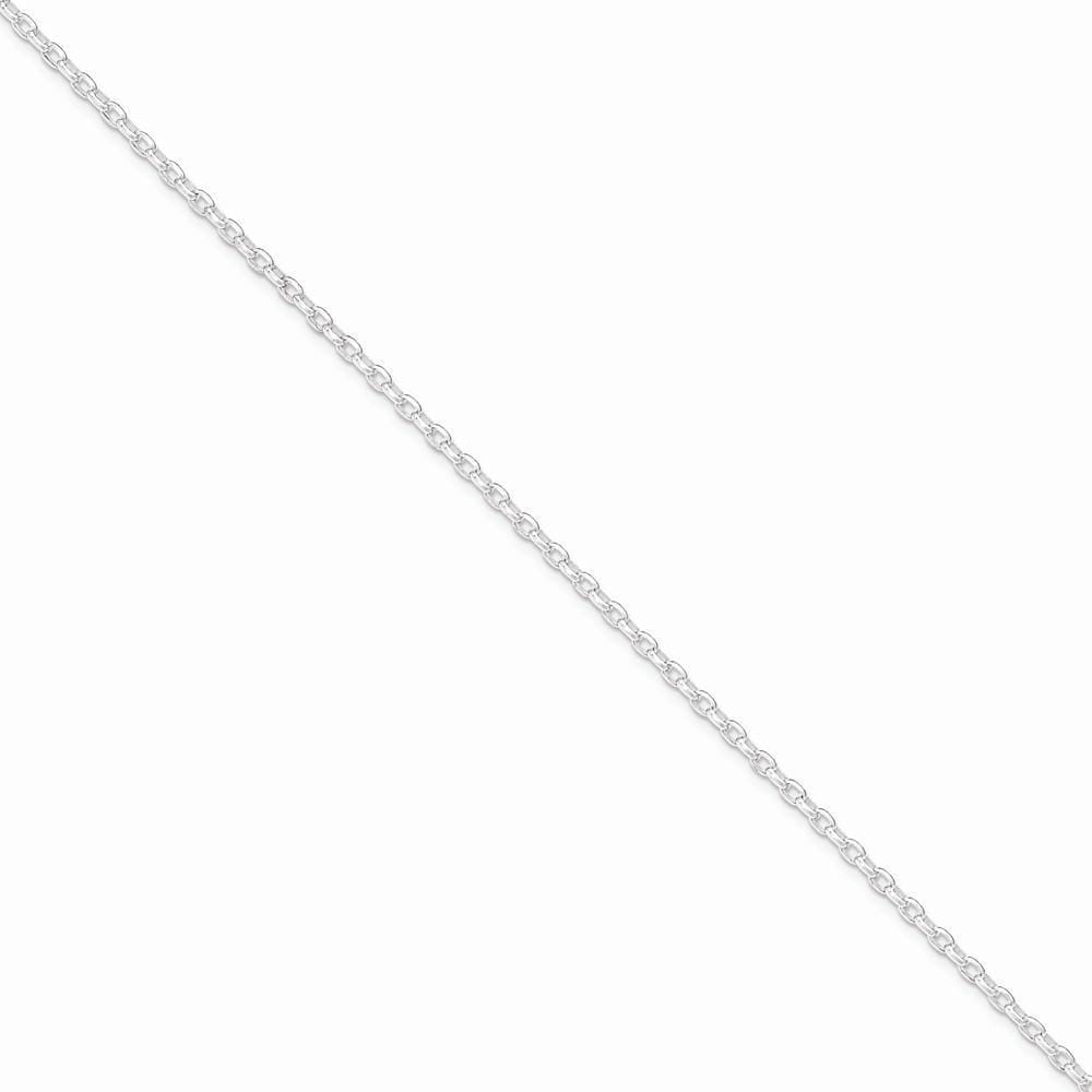 Silver Polished 2.75-mm Oval Rolo Necklace