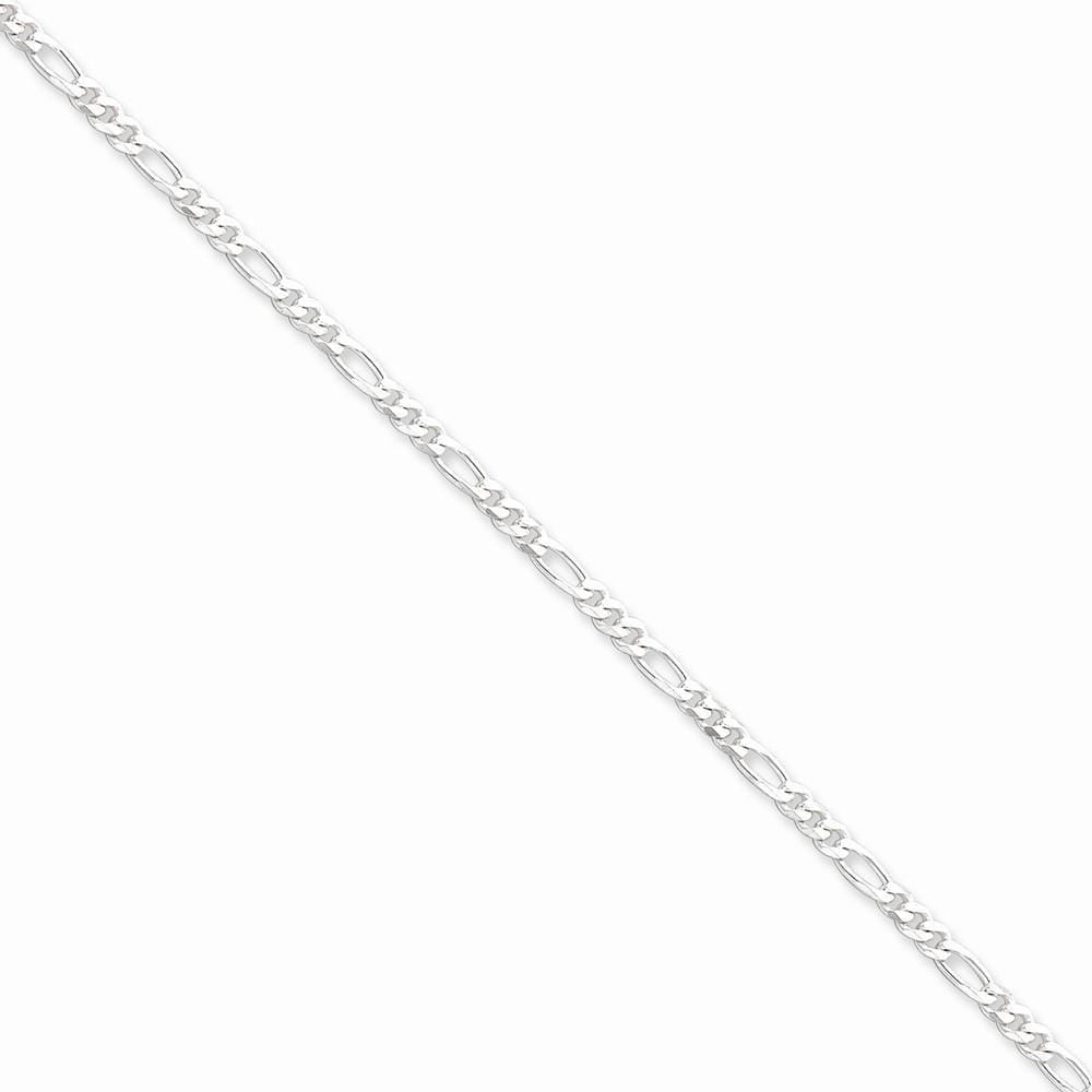 Silver Polished 3.00-mm Solid Figaro Chain