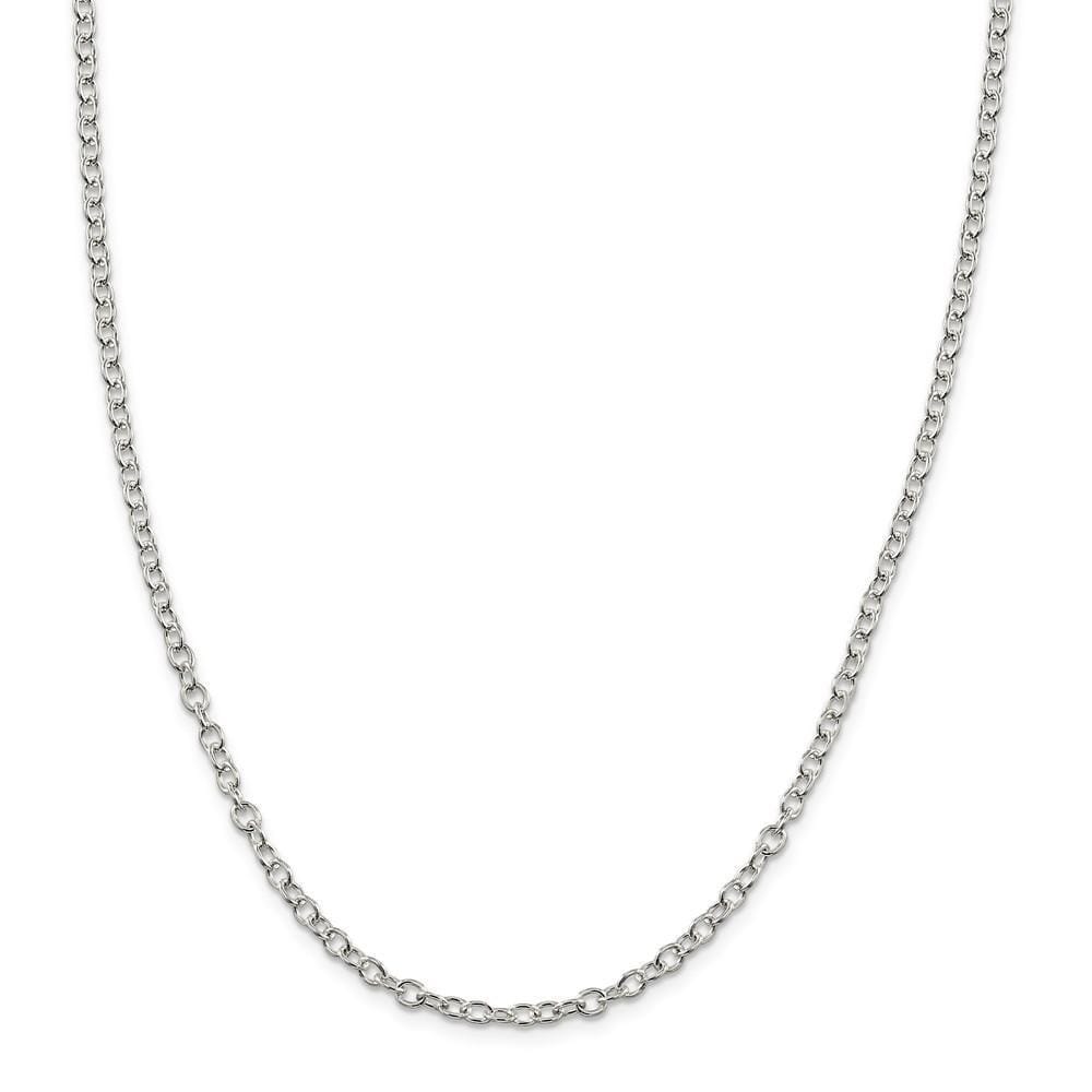 Silver Polished 3.75-mm Oval Cable Chain