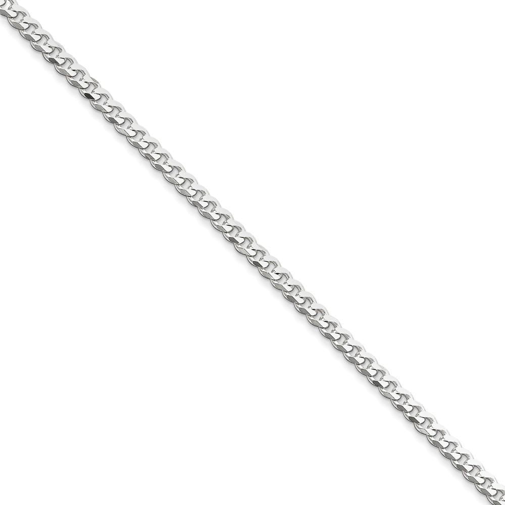 Silver Polished 4.00-mm Solid Curb Link Chain