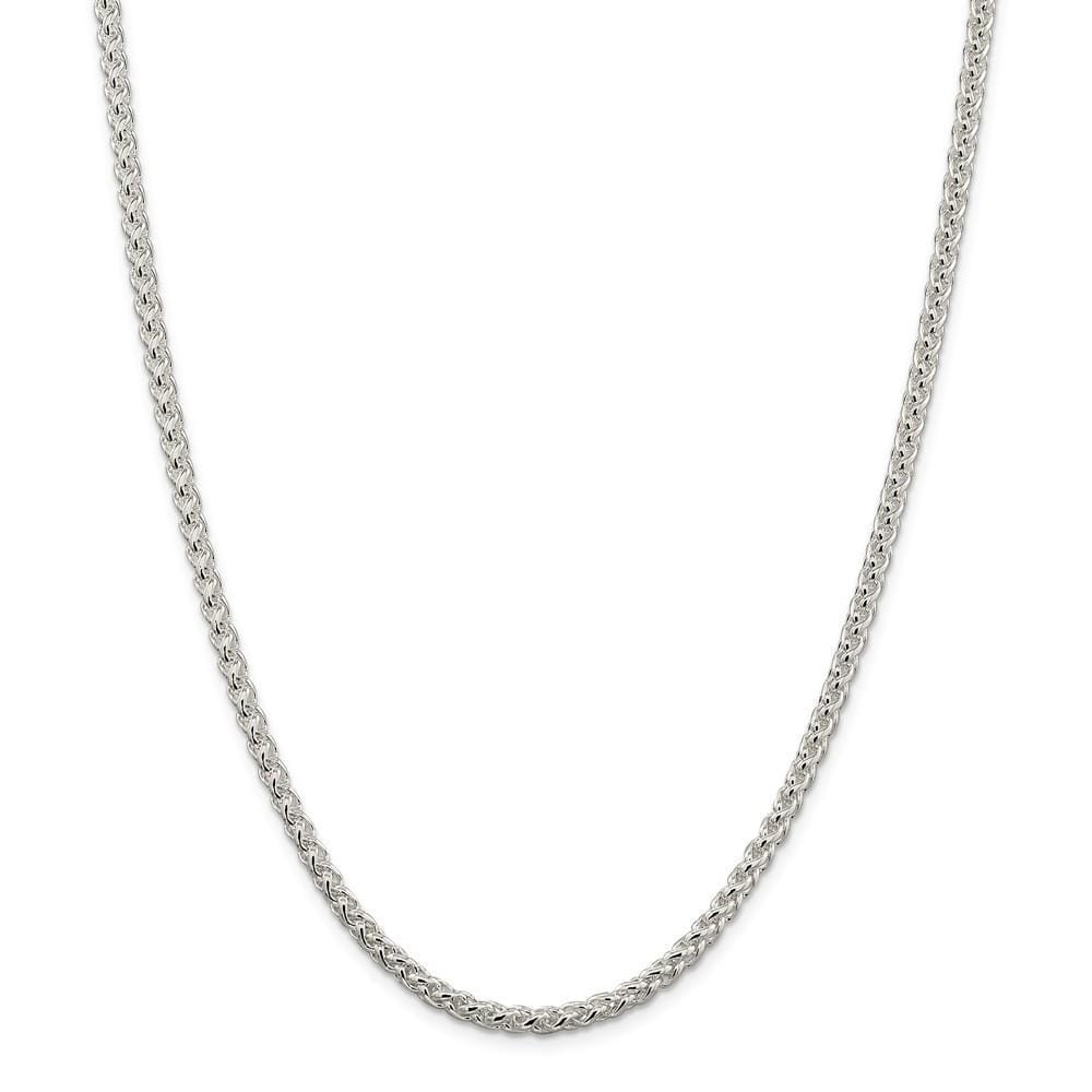 Silver Polished 4.00-mm Solid Round Spiga Chain