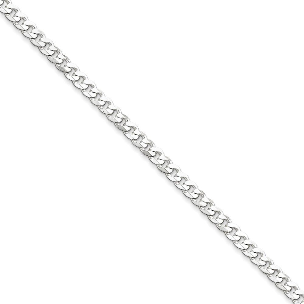 Silver Polished 4.50-mm Solid Curb Link Chain