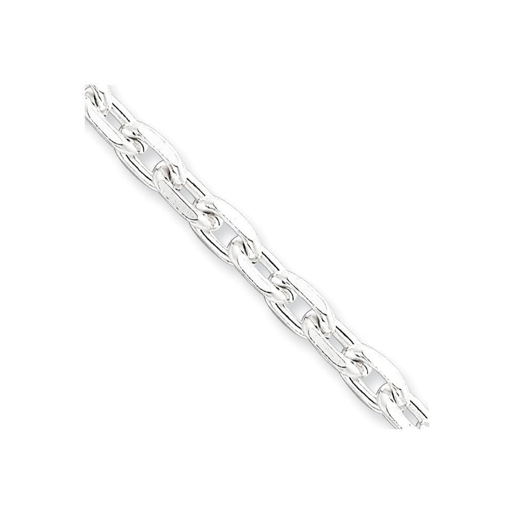 Silver Polished 4.90mm Beveled Oval Cable Chain