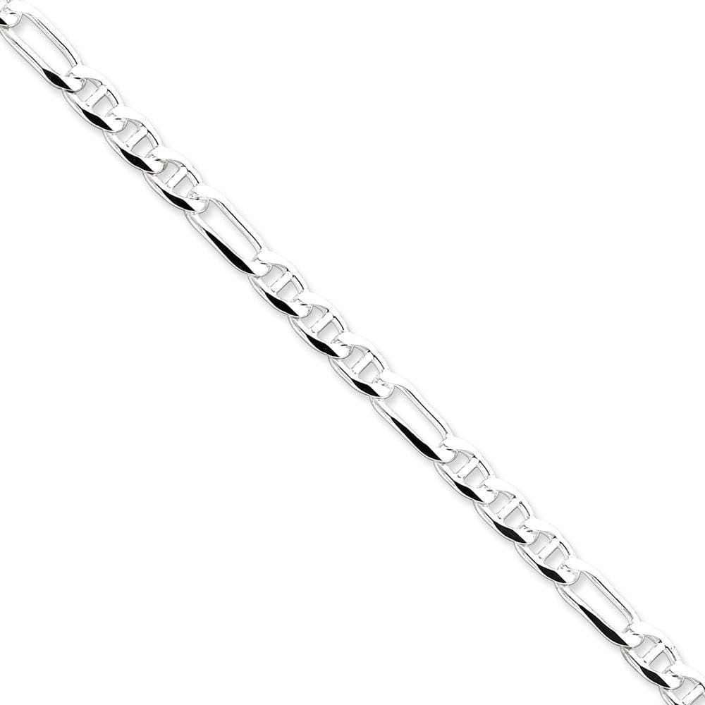 Silver Polished 5.50-mm Figaro Anchor Chain
