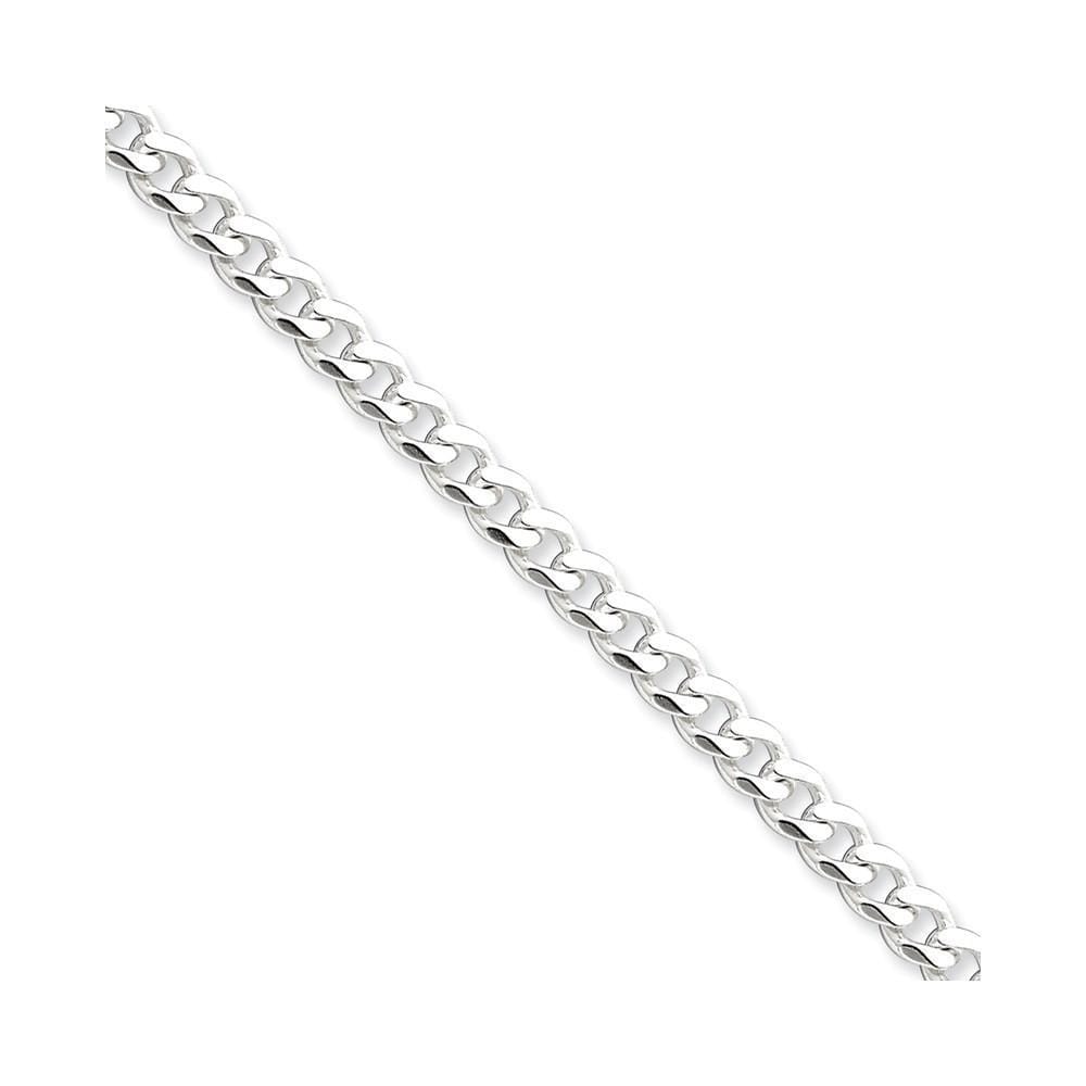 Silver Polished 6.00-mm Solid Curb Link Chain