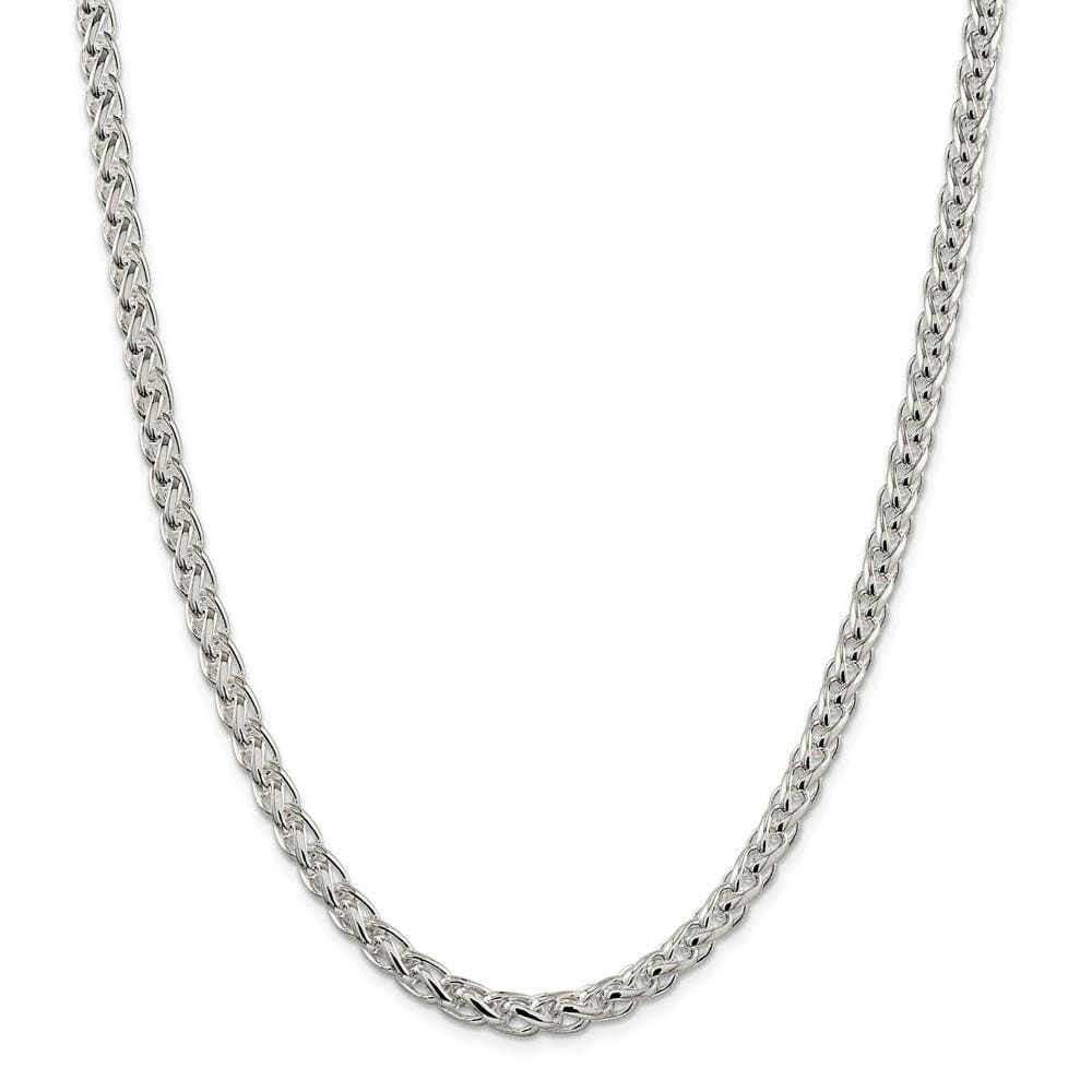 Silver Polished 6.00-mm Solid Round Spiga Chain