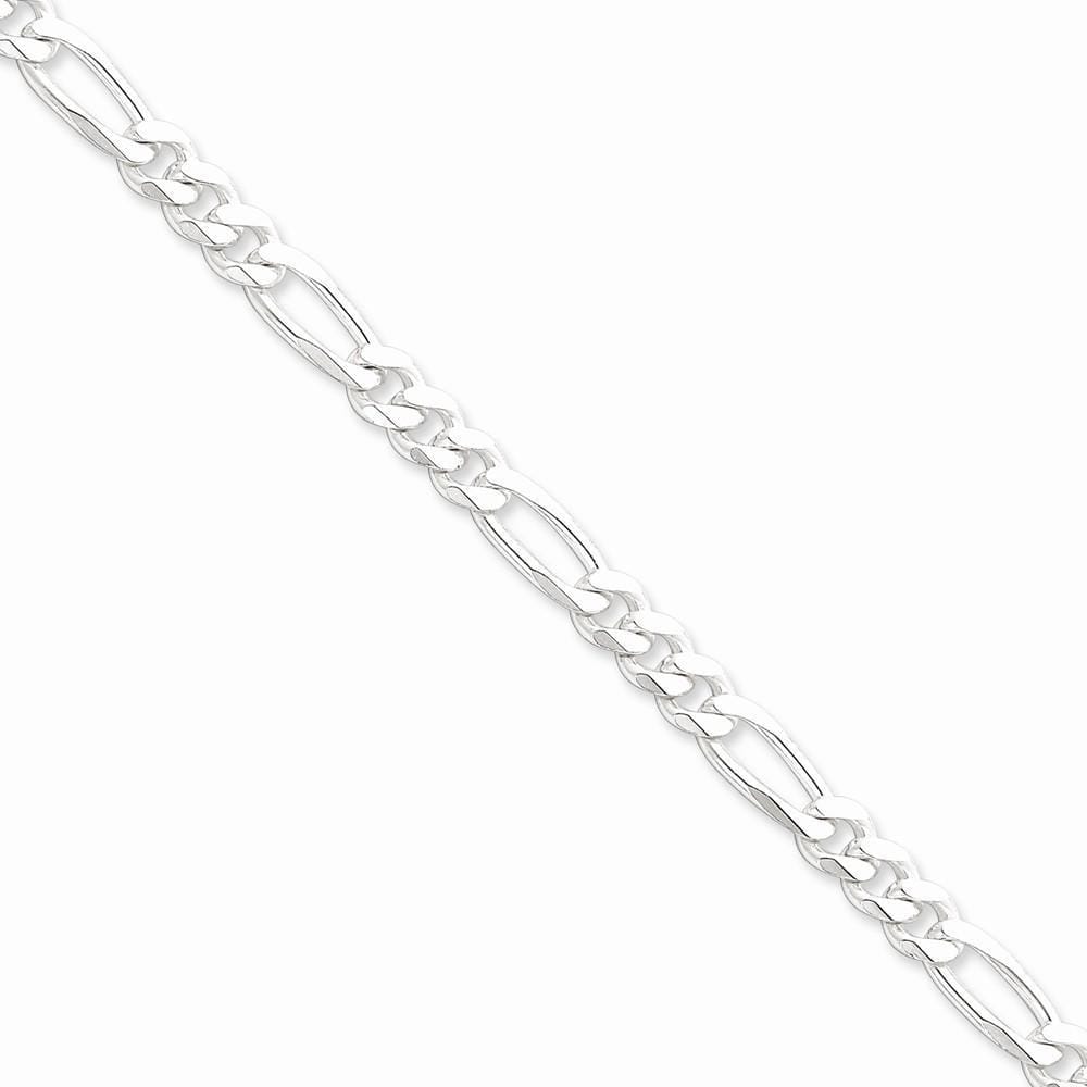 Silver Polished 6.25-mm Solid Figaro Chain