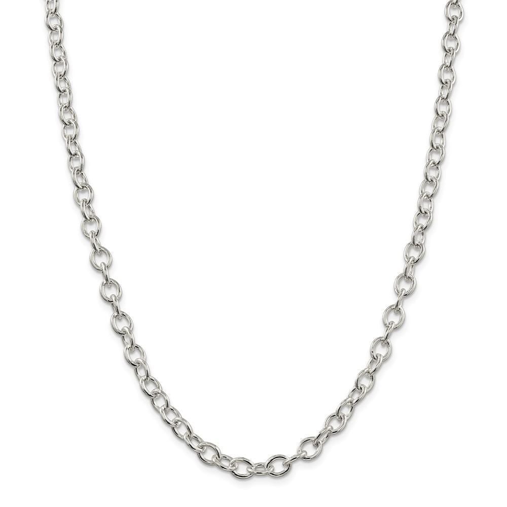 Silver Polished 6.80-mm Oval Cable chain