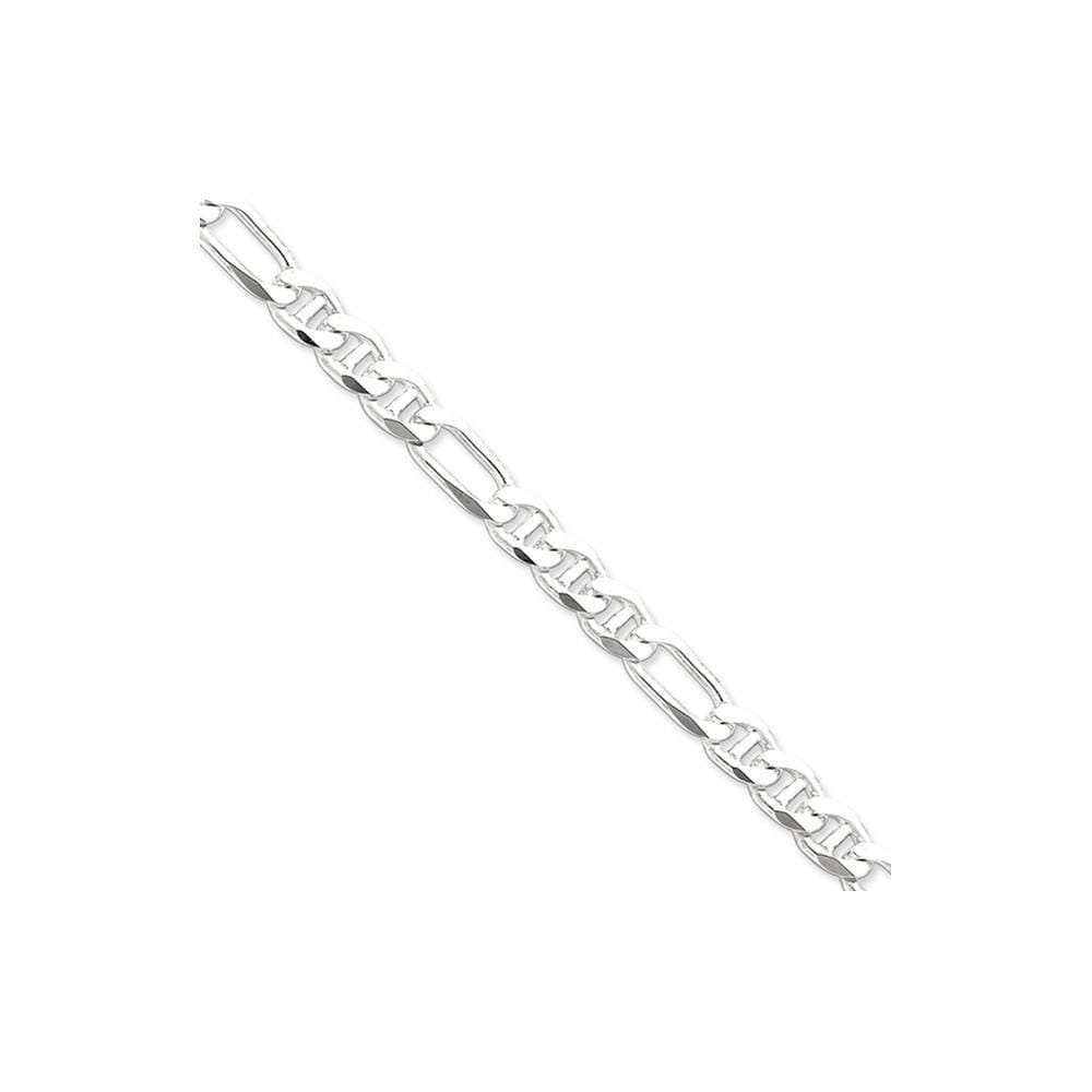 Silver Polished 7.75-mm Figaro Anchor Chain