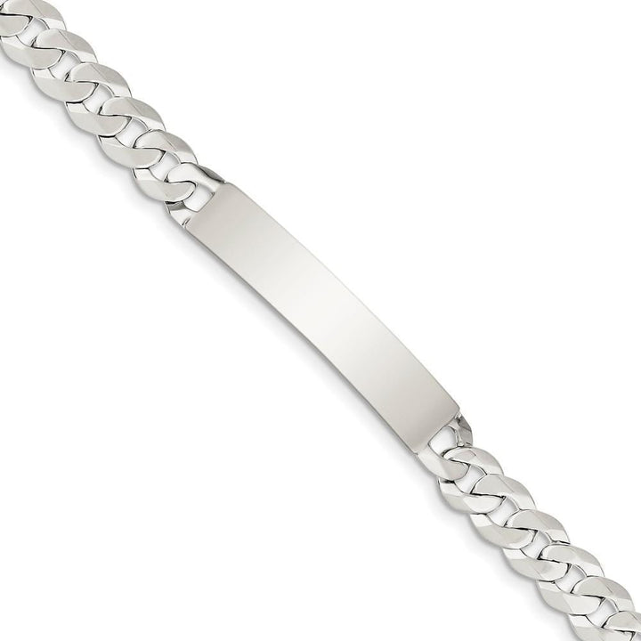 Silver Polished Curb Link ID 7.50 inch Bracelet