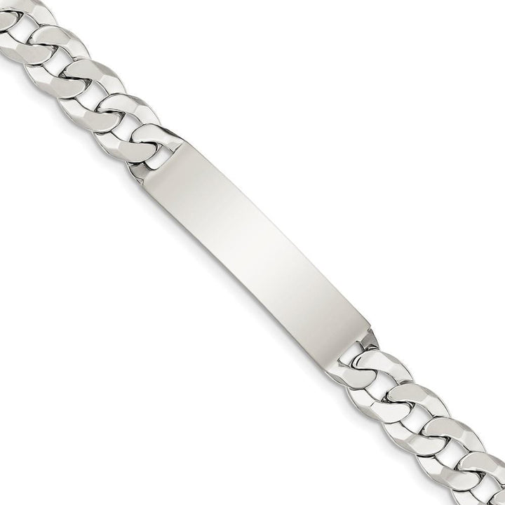 Silver Polished Curb Link ID 7.50 inch Bracelet